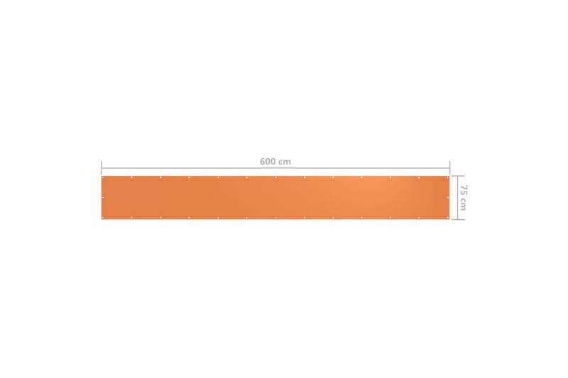 Balkongskjerm oransje 75x600 cm oxfordstoff - Oransj - Hagemøbler & utemiljø - Solbeskyttelse - Balkongbeskyttelse