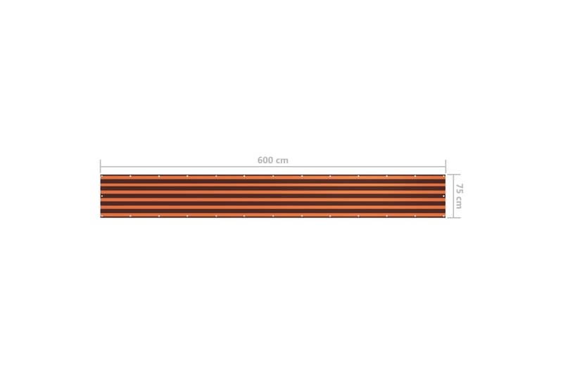 Balkongskjerm oransje og brun 75x600 cm oxfordstoff - Flerfarget - Hagemøbler & utemiljø - Solbeskyttelse - Balkongbeskyttelse