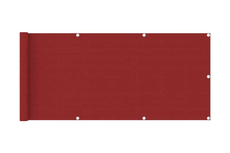 Balkongskjerm rød 75x400 cm HDPE - Rød - Hagemøbler & utemiljø - Solbeskyttelse - Balkongbeskyttelse