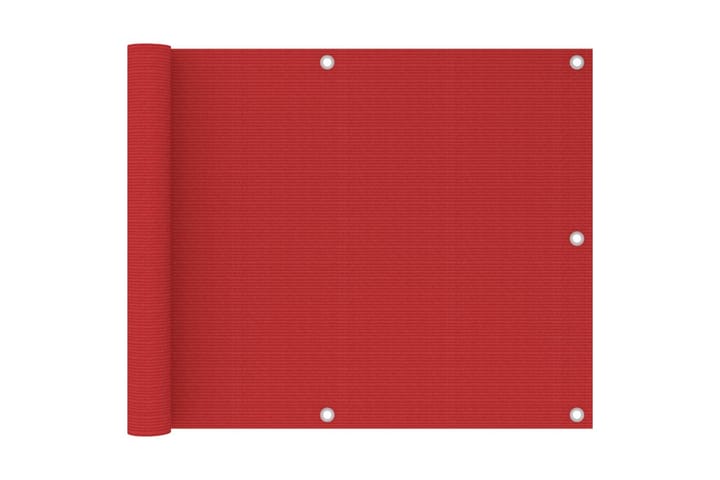 Balkongskjerm rød 75x600 cm HDPE - Rød - Hagemøbler & utemiljø - Solbeskyttelse - Balkongbeskyttelse