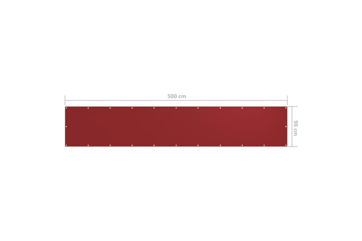 Balkongskjerm rød 90x500 cm oxfordstoff - Rød - Hagemøbler & utemiljø - Solbeskyttelse - Balkongbeskyttelse
