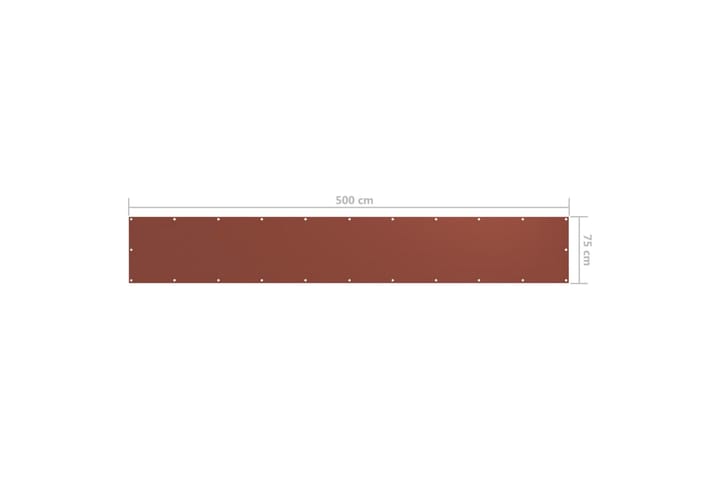Balkongskjerm terrakotta 75x500 cm oxfordstoff - Hagemøbler & utemiljø - Solbeskyttelse - Balkongbeskyttelse