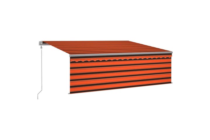 Automatisk uttrekkbar markise rullegardin 4,5x3m - Oransj - Hagemøbler & utemiljø - Solbeskyttelse - Markiser