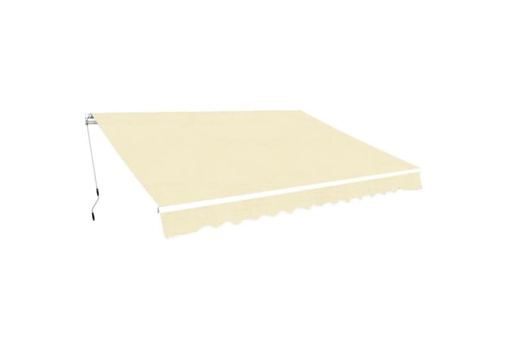 Foldbar markise manuell 400 cm kremhvit - Hvit - Hagemøbler & utemiljø - Solbeskyttelse - Markiser