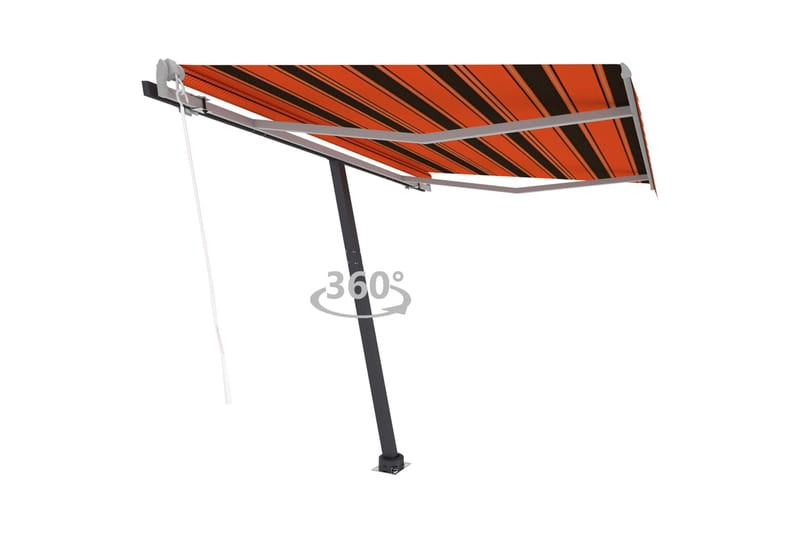 Frittstående automatisk markise 350x250 cm oransje/brun - Oransj - Hagemøbler & utemiljø - Solbeskyttelse - Markiser