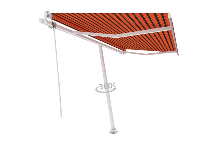 Frittstående automatisk markise 450x300cm oransje og brun - Oransj - Hagemøbler & utemiljø - Solbeskyttelse - Markiser