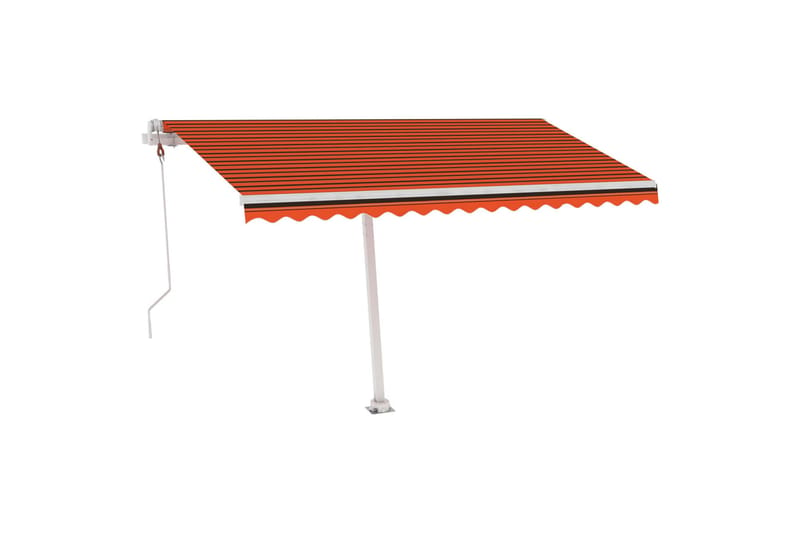 Frittstående automatisk markise 450x300cm oransje og brun - Oransj - Hagemøbler & utemiljø - Solbeskyttelse - Markiser