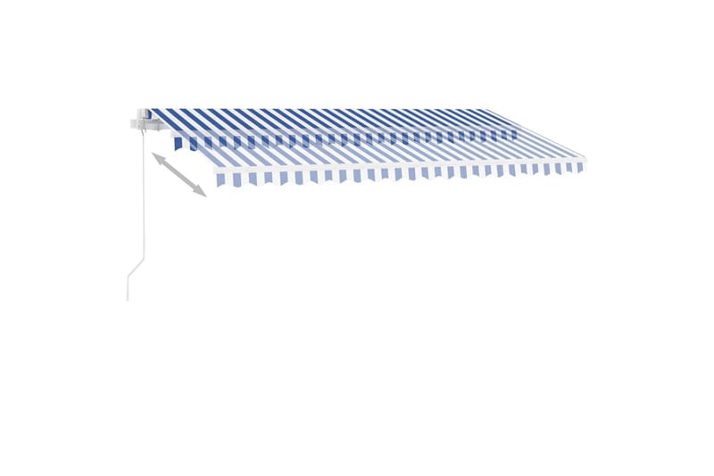 Frittstående manuell uttrekkbar markise 400x300 cm blå/hvit - Blå - Hagemøbler - Solbeskyttelse - Markiser