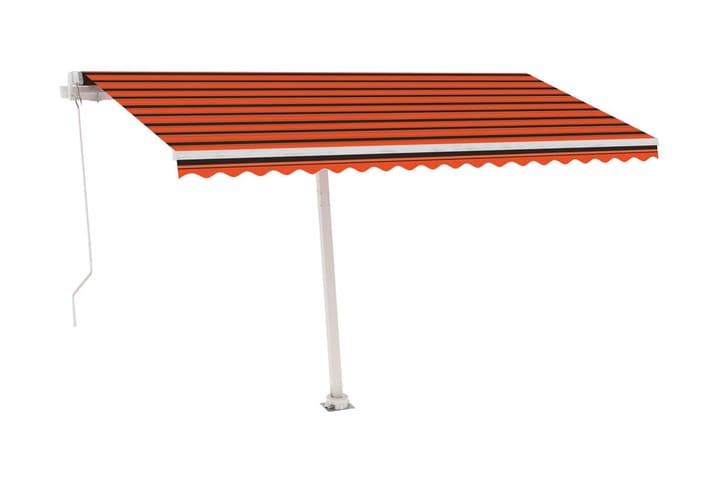 Frittstående manuell uttrekkbar markise 450x300 cm - Oransj - Hagemøbler & utemiljø - Solbeskyttelse - Markiser