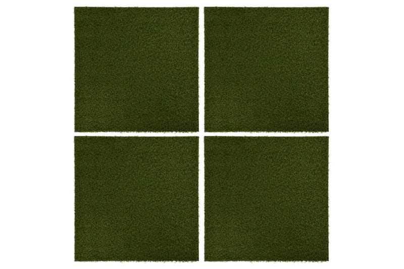 Kunstige gressmatter 4 stk 50x50x2,5 cm gummi - Grønn - Hagemøbler & utemiljø - Solbeskyttelse - Markiser
