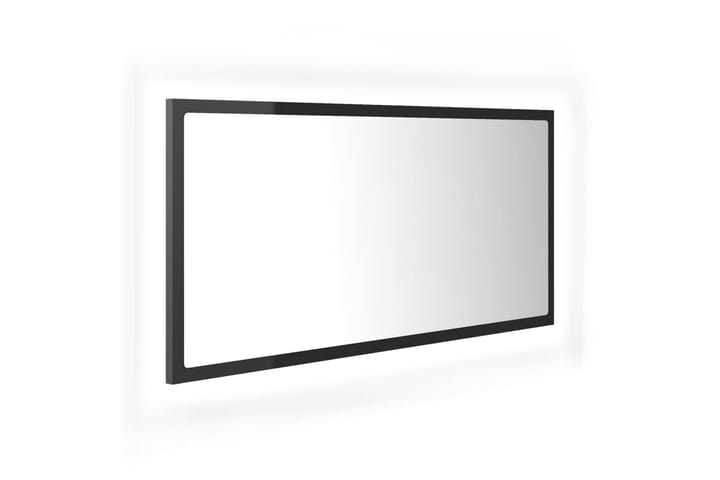 LED Baderomsspeil 90x8,5x37 cm sponplate høyglans grå - Svart - Hagemøbler & utemiljø - Solbeskyttelse - Markiser