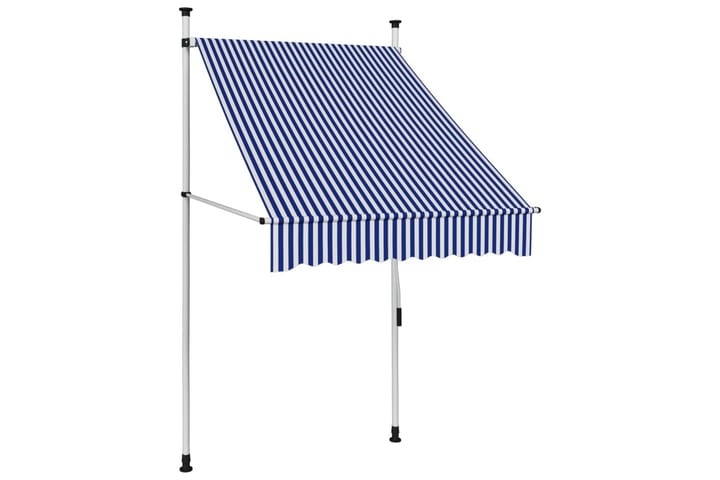 Manuell uttrekkbar markise 100 cm blå og hvite striper - Hagemøbler & utemiljø - Solbeskyttelse - Markiser - Vindusmarkise