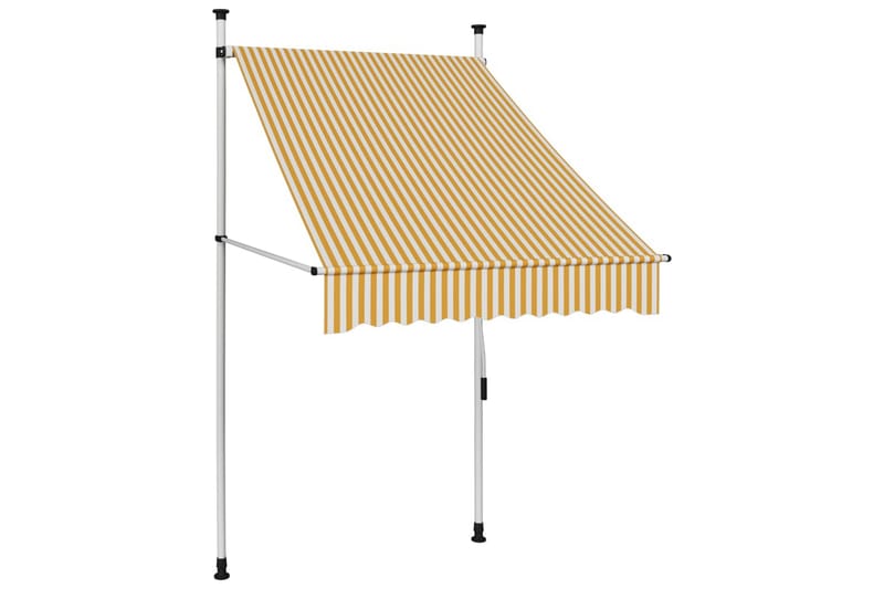Manuell uttrekkbar markise 100 cm oransje og hvite striper - Hagemøbler & utemiljø - Solbeskyttelse - Markiser