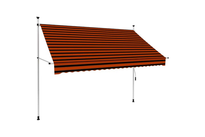 Manuell uttrekkbar markise 250 cm oransje og brun - Flerfarget - Hagemøbler & utemiljø - Solbeskyttelse - Markiser