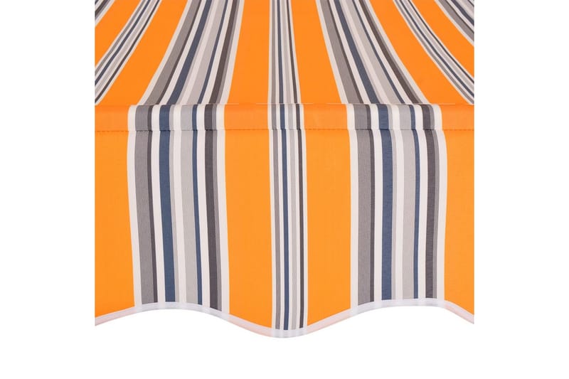 Manuell uttrekkbar markise 350 cm gule og blå striper - Hagemøbler & utemiljø - Solbeskyttelse - Markiser