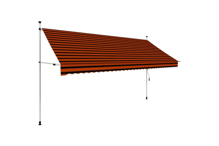 Manuell uttrekkbar markise 350 cm oransje og brun - Flerfarget - Hagemøbler & utemiljø - Solbeskyttelse - Markiser