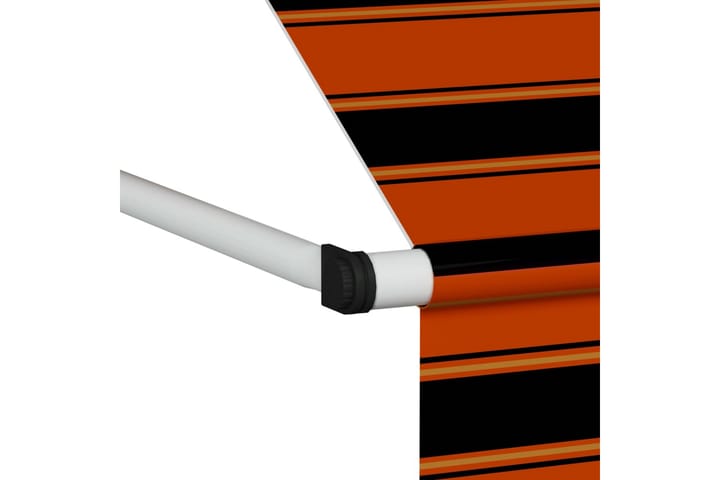 Manuell uttrekkbar markise 400 cm oransje og brun - Flerfarget - Hagemøbler & utemiljø - Solbeskyttelse - Markiser