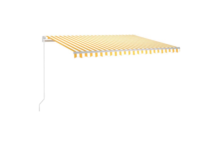 Manuell uttrekkbar markise 400x350 cm gul og hvit - Gul - Hagemøbler - Solbeskyttelse - Markiser