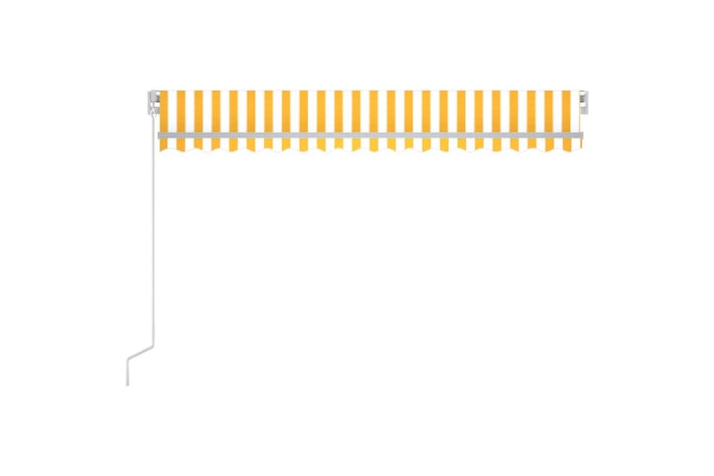 Manuell uttrekkbar markise 400x350 cm gul og hvit - Gul - Hagemøbler - Solbeskyttelse - Markiser