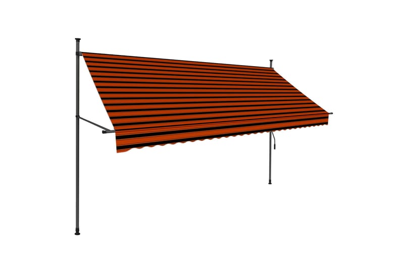 Manuell uttrekkbar markise med LED 300 cm oransje og brun - Flerfarget - Hagemøbler & utemiljø - Solbeskyttelse - Markiser