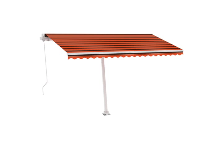 Manuell uttrekkbar markise med LED 400x300 cm - Oransj - Hagemøbler & utemiljø - Solbeskyttelse - Markiser