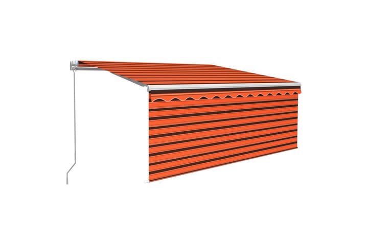 Manuell uttrekkbar markise med stolper 3x2,5 m - Oransj - Hagemøbler & utemiljø - Solbeskyttelse - Markiser