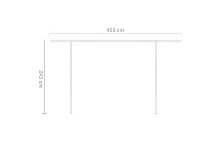 Manuell uttrekkbar markise med stolper 5x3,5 m gul og hvit - Gul - Hagemøbler & utemiljø - Solbeskyttelse - Markiser