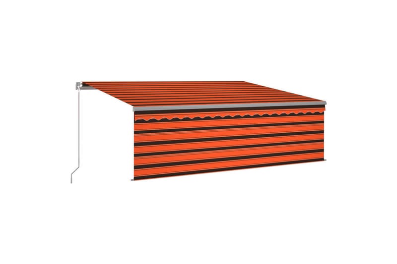 Manuell uttrekkbar markise rullegardin 4,5x3 m oransje brun - Oransj - Hagemøbler & utemiljø - Solbeskyttelse - Markiser
