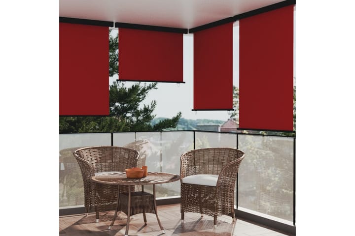 Sidemarkise for balkong 117x250 cm rød - Rød - Hagemøbler & utemiljø - Solbeskyttelse - Markiser