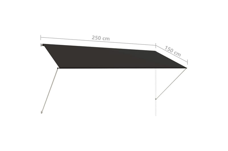 Uttrekkbar markise 250x150 cm antrasitt - Hagemøbler & utemiljø - Solbeskyttelse - Markiser