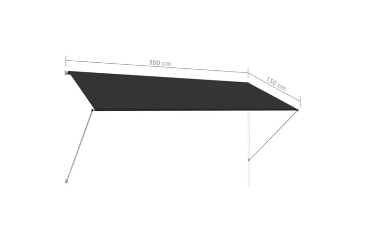 Uttrekkbar markise 300x150 cm antrasitt - Hagemøbler & utemiljø - Solbeskyttelse - Markiser