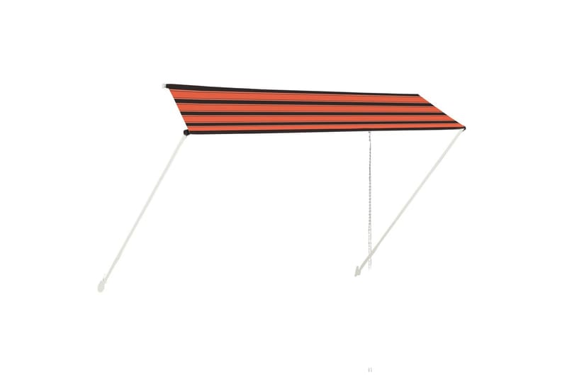 Uttrekkbar markise 350x150 cm oransje og brun - Flerfarget - Hagemøbler & utemiljø - Solbeskyttelse - Markiser