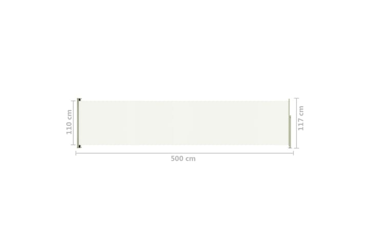 Uttrekkbar sidemarkise 117x500 cm kremhvit - Krem - Hagemøbler & utemiljø - Solbeskyttelse - Markiser