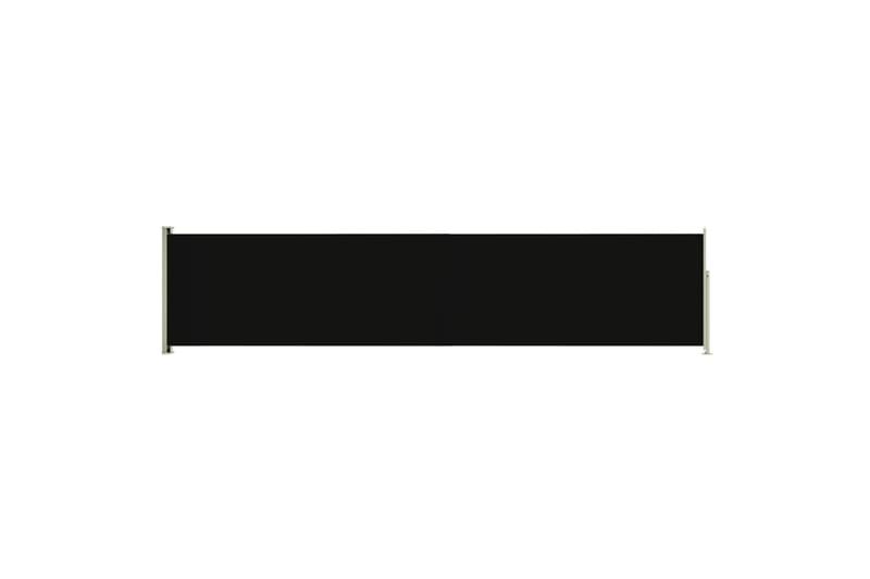 Uttrekkbar sidemarkise 140x600 cm svart - Svart - Hagemøbler & utemiljø - Solbeskyttelse - Markiser
