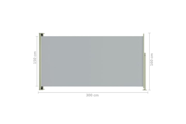 Uttrekkbar sidemarkise 160x300 cm grå - Grå - Hagemøbler & utemiljø - Solbeskyttelse - Markiser