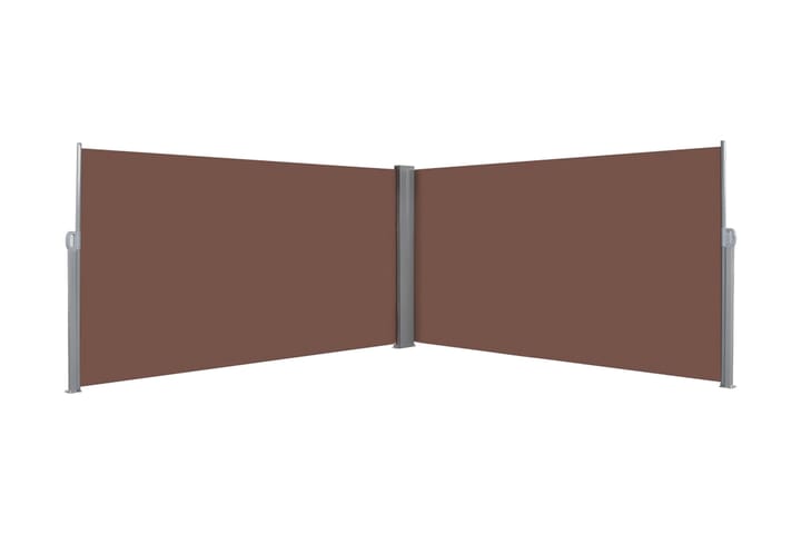Uttrekkbar sidemarkise 160x600 cm brun - Brun - Hagemøbler & utemiljø - Solbeskyttelse - Markiser