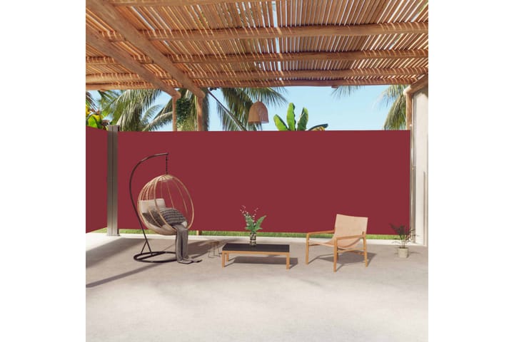 Uttrekkbar sidemarkise 220x1000 cm rød - Rød - Hagemøbler & utemiljø - Solbeskyttelse - Markiser