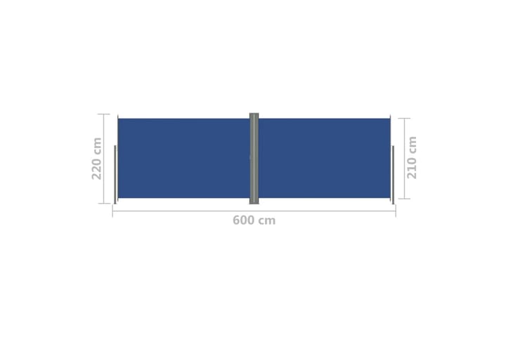 Uttrekkbar sidemarkise 220x600 cm blå - Blå - Hagemøbler & utemiljø - Solbeskyttelse - Markiser