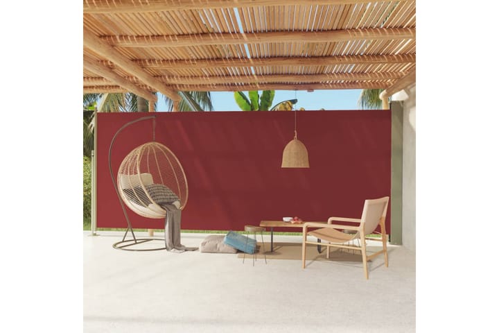 Uttrekkbar sidemarkise 220x600 cm rød - Rød - Hagemøbler & utemiljø - Solbeskyttelse - Markiser