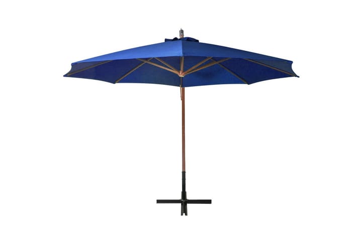 Hengende parasoll med stolpe asurblå 3,5x2,9 m heltre gran - Blå - Hagemøbler & utemiljø - Solbeskyttelse - Parasoller - Hengeparasoll