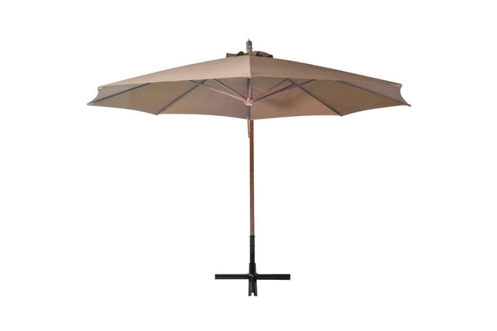 Hengende parasoll med stolpe gråbrun 3,5x2,9 m heltre gran - Taupe - Hagemøbler & utemiljø - Solbeskyttelse - Parasoller
