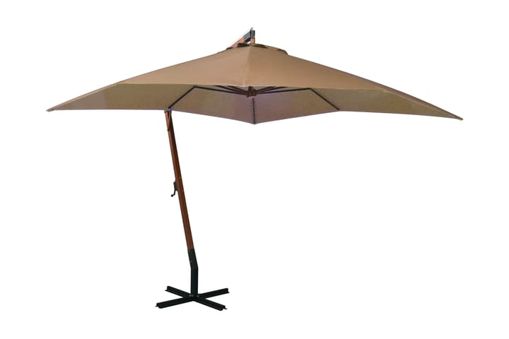 Hengende parasoll med stolpe gråbrun 3x3 m heltre gran - Taupe - Hagemøbler & utemiljø - Solbeskyttelse - Parasoller - Hengeparasoll