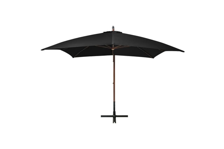 Hengende parasoll med stolpe svart 3x3 m heltre gran - Svart - Hagemøbler & utemiljø - Solbeskyttelse - Parasoller - Hengeparasoll