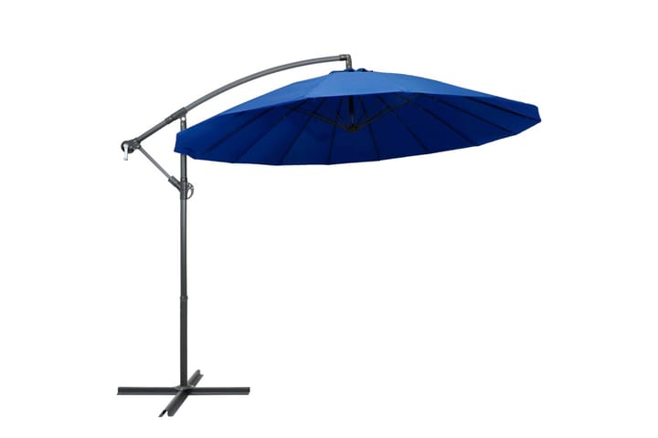 Hengeparasoll blå 3 m aluminiumsstang - Blå - Hagemøbler & utemiljø - Solbeskyttelse - Parasoller - Hengeparasoll