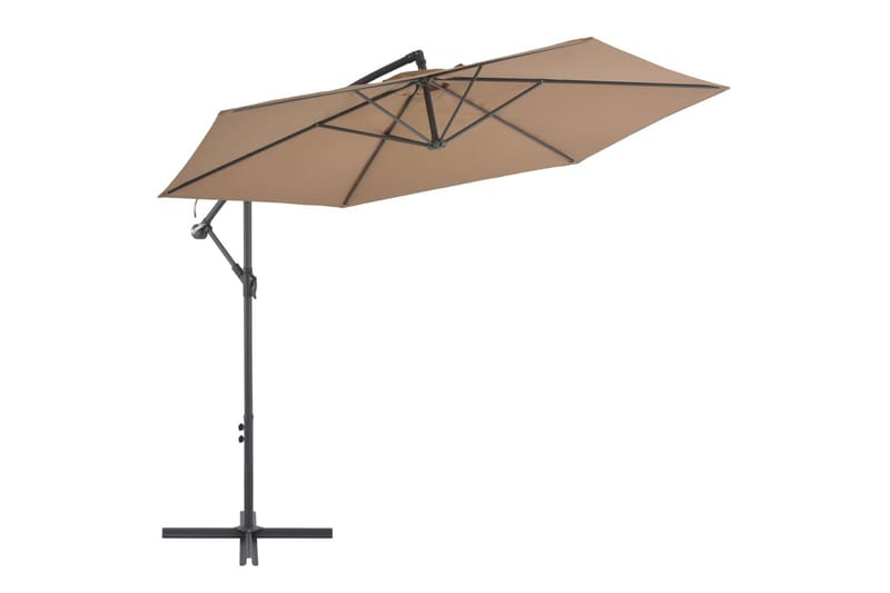Hengeparasoll med aluminiumsstang 300 cm gråbrun - Hagemøbler & utemiljø - Solbeskyttelse - Parasoller - Hengeparasoll