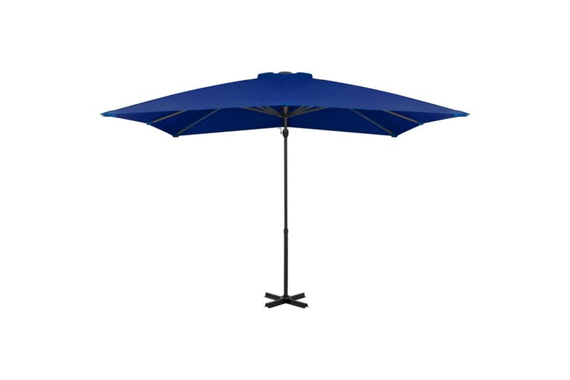 Hengeparasoll med aluminiumsstang asurblå 250x250 cm - Blå - Hagemøbler & utemiljø - Solbeskyttelse - Parasoller - Hengeparasoll
