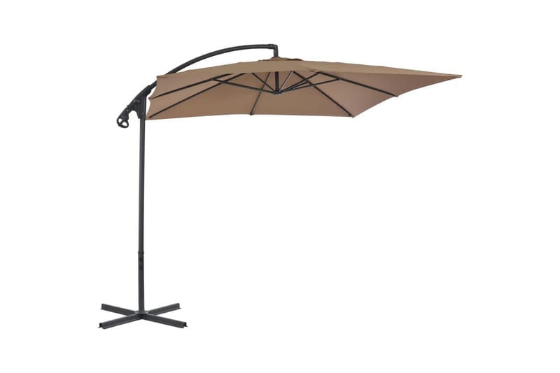Hengeparasoll med stålstang 250x250 cm gråbrun - Hagemøbler & utemiljø - Solbeskyttelse - Parasoller