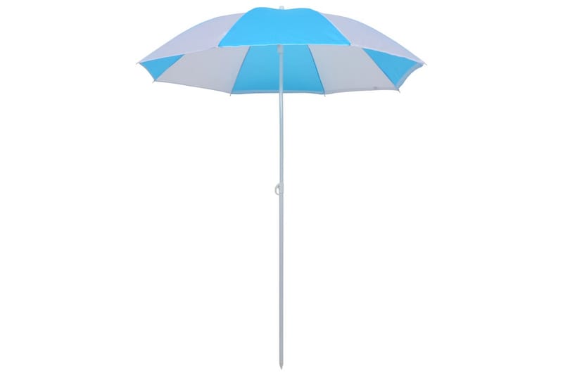Strandparasoll med sidevegger blå og hvit 180 cm stoff - Flerfarget - Hagemøbler & utemiljø - Solbeskyttelse - Parasoller - Strandparasoll