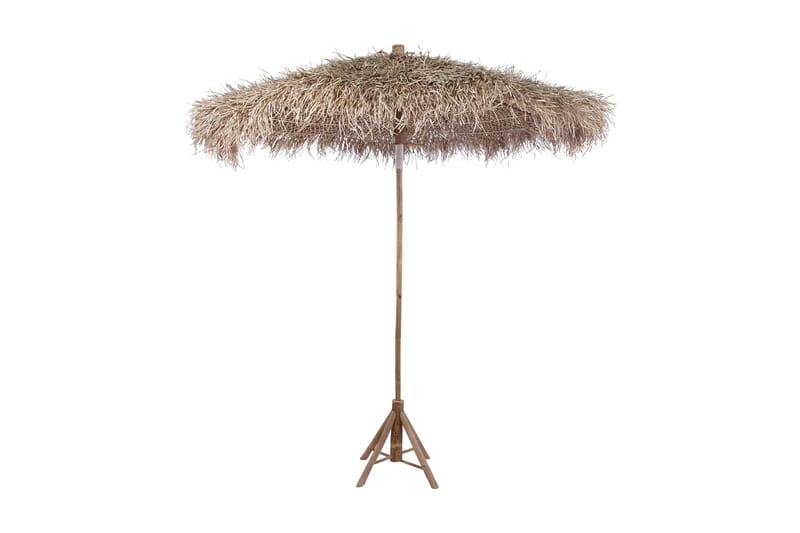 Bambusparasoll med tak av bananblad 210 cm - Brun - Hagemøbler & utemiljø - Solbeskyttelse - Parasoller