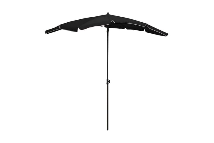 Hageparasoll med stang 200x130 cm svart - Svart - Hagemøbler & utemiljø - Solbeskyttelse - Parasoller